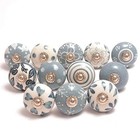 Eleet Assorted Ceramic Cabinet Knobs - Grey & White Ceramic Knobs Set ...