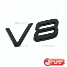 For Volvo V8 Rear Trunk Lid Letter Logo Badge Nameplate Emblem Sport Gloss Black