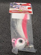 1 RUN OFF LURES FLUKE BULLET 2 oz. NATURAL HAIR Pink/White - FREE SHIP