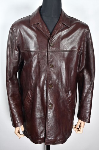 Ted Baker, Ted Baker Vintage Real Leather Jacket Brown Button Up size 4