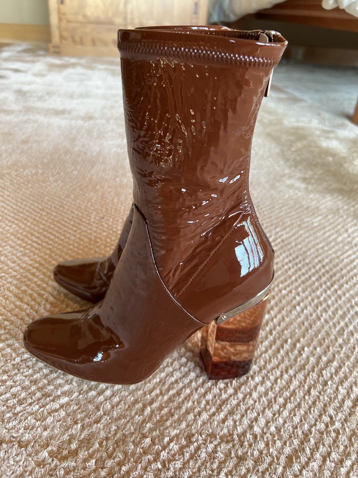 Bottes cognac cristal cuir breveté DIOR IT 36