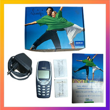 Telefono Cellulare NOKIA 3310 Blu Edition + Scatola Originale Anni 2000 Vintage