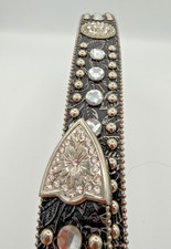 Blazin Roxx Western Belt Womens Country Crystal Floral Conchos Black N3513001-S