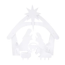 LEADZM 116*53*112cm White PVC Nativity Jesus Garden Decoration