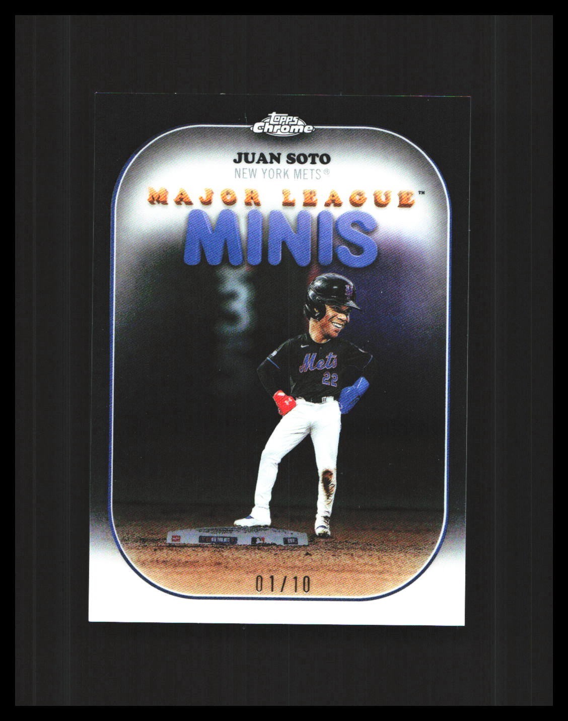 2025 Juan Soto Topps Chrome Update Major League Minis Black 1/10 #MM-5 Mets PT