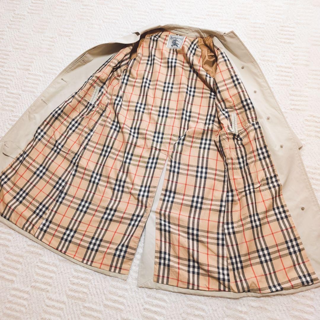 Burberry ivory trench coat with Nova check lining Vintage rare Men's From Japan thumbnail 24