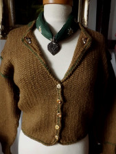 R. HAMMERER Trachten STRICK JACKE Dirndl Jacke HORN u.a. WOLLE +MOHAIR Gr. 36/38