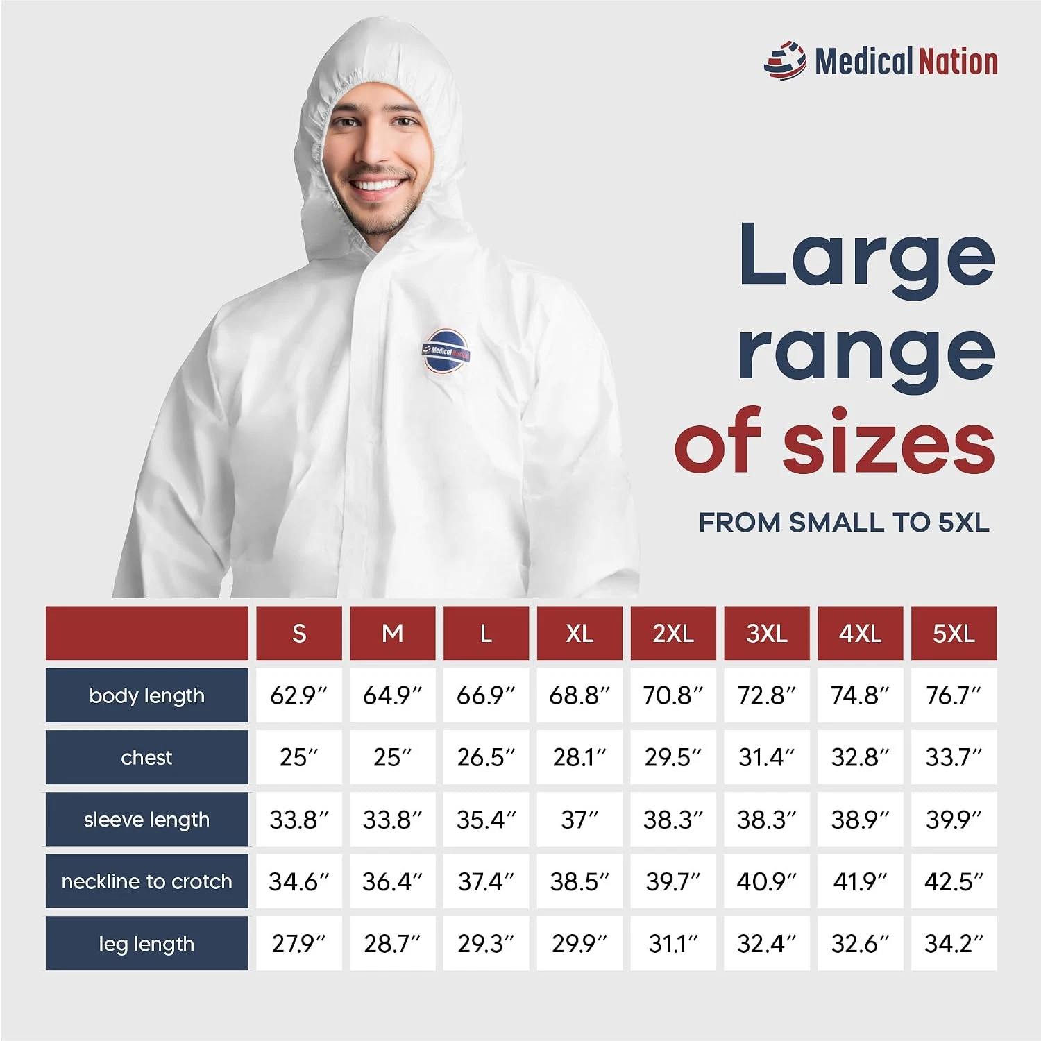 Hazmat Suits Disposable | 25 Pack | Protective Coveralls with Attached Hood and - product detail image 6