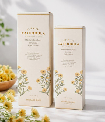 x2 THE FACE SHOP Essential Calendula Moisture Emulsion Hydrating HA 150ml/350ml