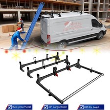 36 Rear Roller Ladder Rack For Ford Transit 150250350 2015-on Van Roof Black