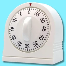 Long Ring Metal Bell Kitchen Cooking Timer 60-Minute Analog Mechanical Alarm