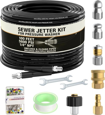 #ad Hydro Jetter Hydro Jet Hydrojet Sewer Jetter Kit for Pressure Washer Water J $67.89