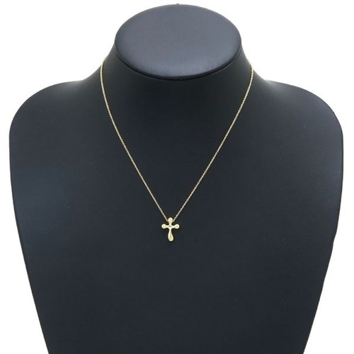 Tiffany & Co. Elsa Peretti kleiner Kreuz Anhänger K18 Gelbgold Kette Halskette - Bild 7 von 7