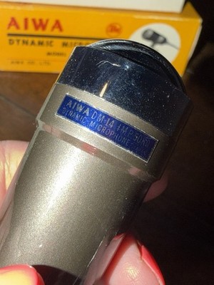 Vintage Aiwa DM-14 Dynamic Microphone 50k Ohm Bullet Mic with Box
