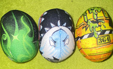 Set of 3 Small Foam Balls Green Black Gray Orange/Yellow w/ BGA/3G4 Markings
