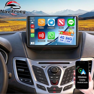 4+64GB Android 15 Apple CarPlay Autoradio Für Ford Fiesta VI 2009-2014 GPS Navi