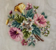 Bucilla Decorator Needlepoint Canvas Preworked Floral Vintage 27x27 Design 8 x 8