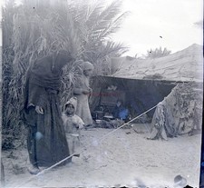 Egypt Family Egyptian Photo Negative C1930 Glass Plate Stereo Vintage