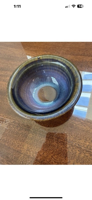 Bill Campbell Art Pottery Pedestal FOUR Small Dipping Bowl/ Trinket Bowl 5”
