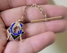 Antique Victorian Masonic Pocket Watch Fob Enameled Gold Filled