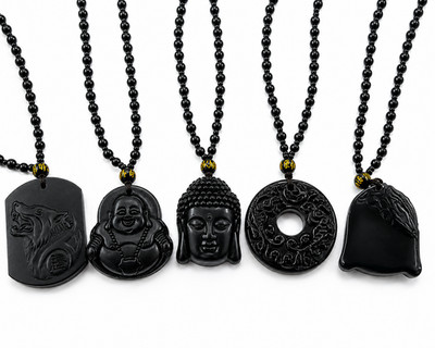 Chinesische Heilspirale Anhänger Halskette Jade Glücksamulett weiß schwarz grün