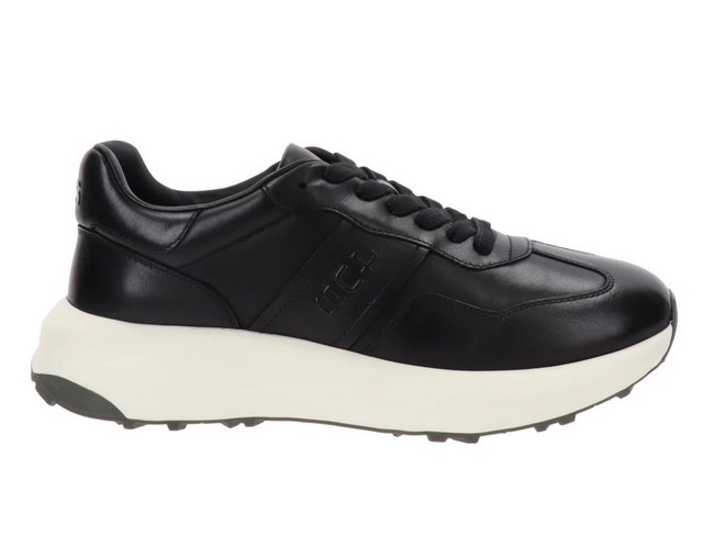 4US Sneakers Uomo in Pelle Con Lacci By  Paciotti - NER (Nero)