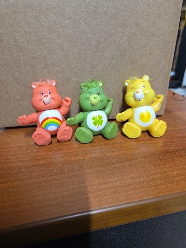 Vintage 1983 Care Bears Poseable Bedtime Figures, 3.5-inch