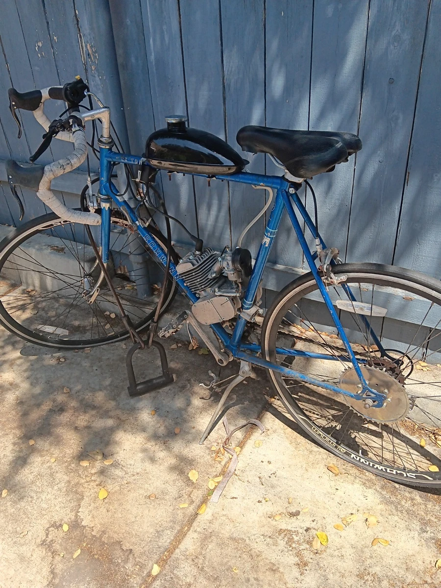 Vélo Vintage Schwinn Des Années 1960 - Blanc Avec Lettres Bleues, Poignées à Main, Occasion