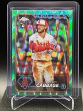 Trey Cabbage 2024 Topps Chrome Aqua RayWave Refractor #20/199 (RC) - Angels