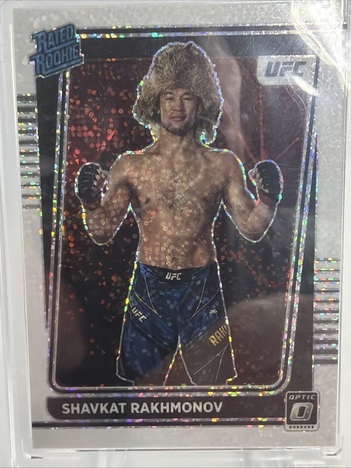 2022 Panini Donruss Optic UFC -Rated Rookie Shavkat Rakhmonov #115 White Sparkle