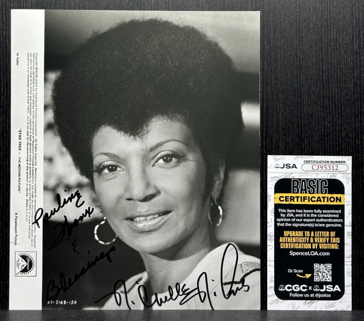 NICHELLE NICHOLS SIGNED 1979 PHOTO Original Autograph JSA COA Star Trek "UHURA"