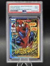 2024 Marvel Masterpieces '92 Platinum SPIDER-MAN Variant Cover #87 Rainbow PSA 9