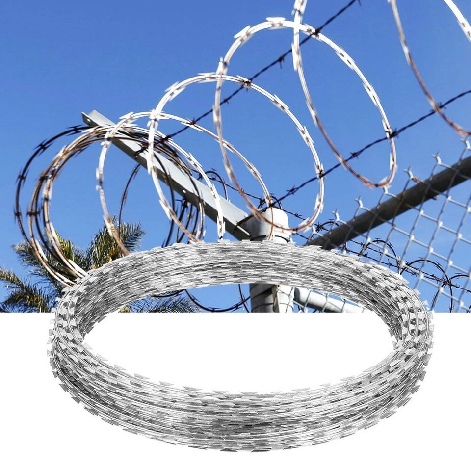 Razor Security Wire 10m Coiled Concertina Type Barb Fence Fencing Outdoor Wire - Image 2 of 4