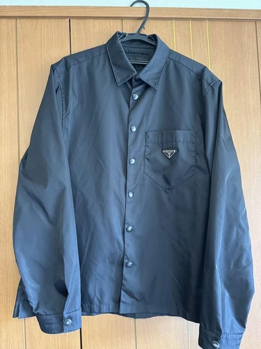 Chemise à manches longues en nylon noir PRADA 23 #PGKDBJ