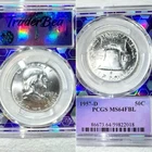 1957 D 50C MS64 FBL Franklin Half Dollar Trader Bea Purple Core 90% Silver