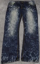 Michael Cherry Jeans Men's Size 38 Blue Denim Paint Splatter Bootcut Workwear