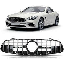 K&uuml;hlergrill Frontgrill Chrom schwarz f&uuml;r Mercedes SL (R231) Bj. 2015&ndash;2020
