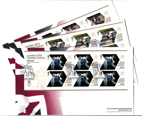 GB 2012 Olympic Games Booklet Pane FDC x 3 Covers WS45499