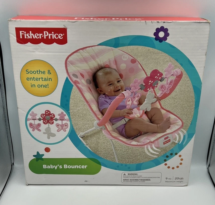 Fisher Price Baby Bouncer Calming Vibrations Cosy Seat Pink New & Sealed
Opens in a new window or ta