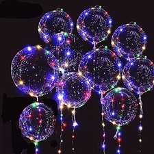 10 PACKS LED Bobo Balloons,LED Light Up Balloons,Helium Style Glow Transparent