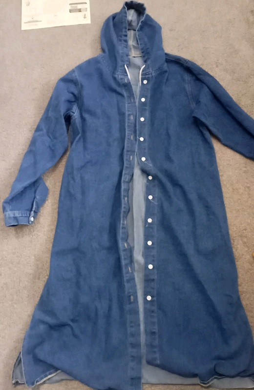 Long Denim Coat Size XL 