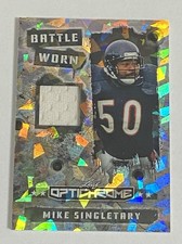 2026 Leaf Optichrome Football Mike Singletary Battle Worn Game Used Jersey #/10