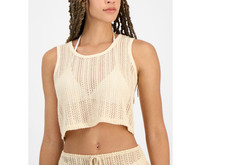 Miken Juniors' Crochet Cover-up Tank Beige Size S 01014