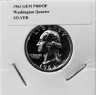 SILVER  1963 GEM PROOF SILVER WASHINGTON QUARTER
