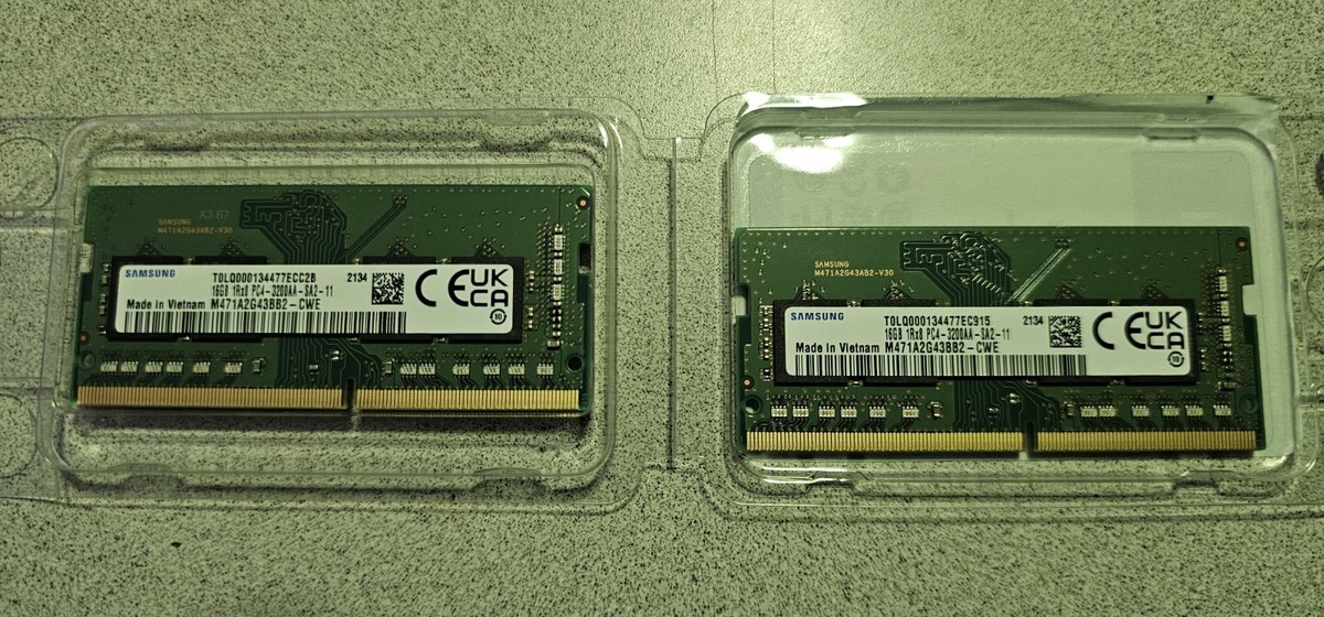 Samsung 32GB 2x 16GB DDR4 PC4 3200 RAM matching kit SO-DIMM 260