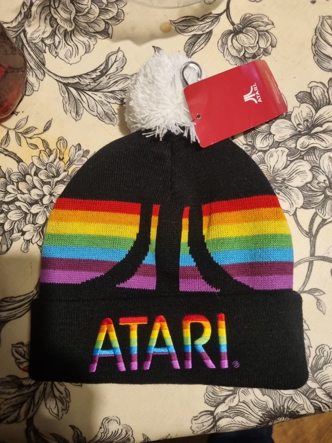 Atari Embordered Official Rainbow  Beanie Hat (RA… - image 1