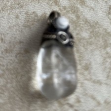 Handcrafted Wire Wrapped Clear Quartz Teardrop Pendant Silver Charm Unisex