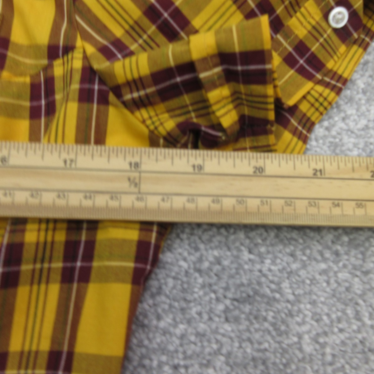 Brutus Dr Martens Shirt Womens Medium Yellow Check Oxblood Trimfit Punk Mod Ska View 3