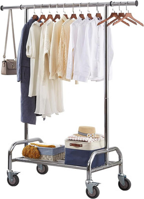 Heavy Duty Clothing Racks for Hanging , Adjustable Rolling Commercial Garment Ra