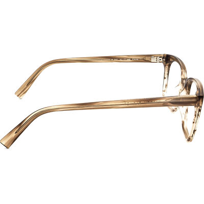 Warby Parker Hughes M 207 52-17-140 Translucent Amber Square Eyeglasses Frames Warby Parker Eyeglasses Hughes M 207 Transparent Striped  main image 3